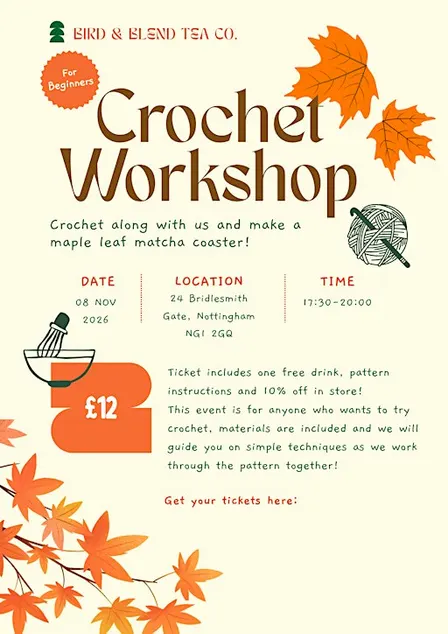 Cosy Crochet Workshop at Bird and Blend Tea Co
