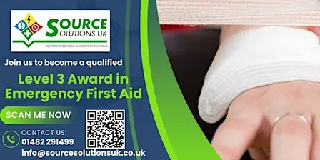 Level 3 Emergency First Aid at Work - 1 Day Course - £108
