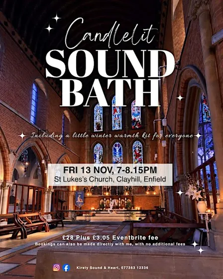 Candlelit soundbath at St Luke’s Church, Clayhall, Enfield