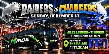 Las Vegas Raiders vs LA Chargers ROUNDTRIP SHUTTLE FROM THE PALMS