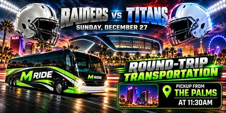 Las Vegas Raiders vs Tennessee Titans ROUNDTRIP SHUTTLE FROM THE PALMS