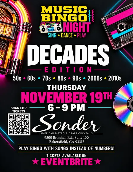 Music Bingo Night @ Sonder Brimhall Bakersfield