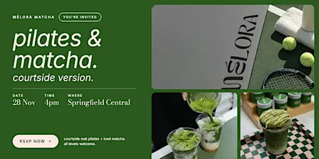 pilates & matcha. courtside version.