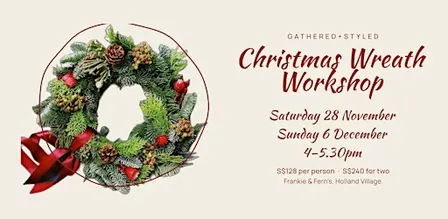Workshop: Fresh Christmas Wreath (6 December)