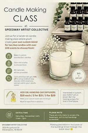 Custom Blended Candle Making Class  - 100+ Scents
