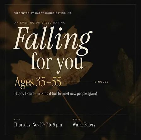 Falling for You  Speed Dating Ages 35-55@Winks Eatery (London)