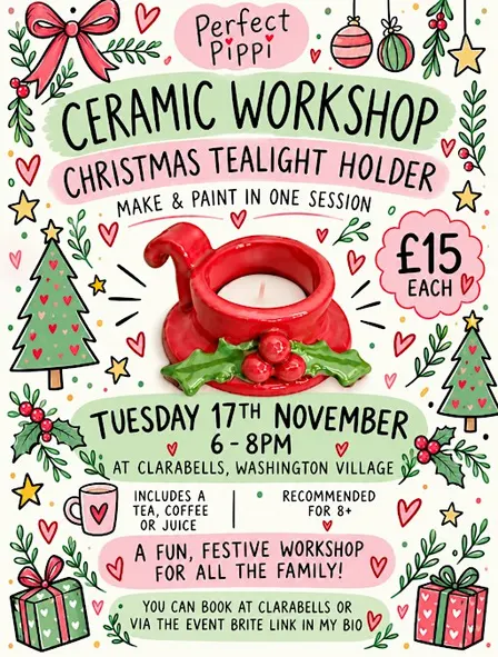 Christmas Ceramic Workshop - Make a Tealight holder