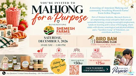 Mahjong for a Purpose - Benefiting Shemesh Farms