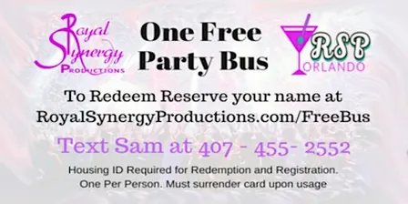 Free Party Bus With Royal Synergy Productions