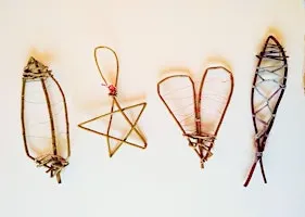Mini Make Willow Weaving Star, Leaf, Heart