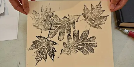 Linocut Fall Leaves
