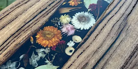 High Tea Resin Preserved Flower Cheese Board Amongst Gumtrees
