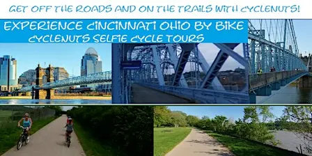 Cincinnati, Ohio Smart-guided Bikeway Tour Along and Over the Ohio River