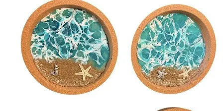 Ocean Resin Cork Coasters Workshop