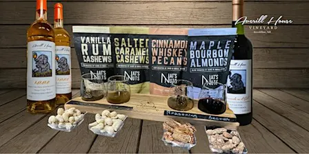 Sweet & Salty Rum, Bourbon and Whiskey Nuts paired with wine!