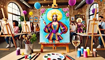 Drag Queen Sip and Paint Las Vegas The Drag Queen Paint experience