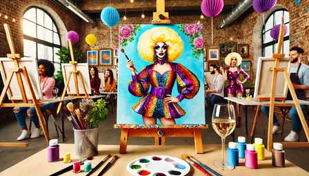 Drag Queen Sip and Paint Charleston The Drag Queen Paint experience