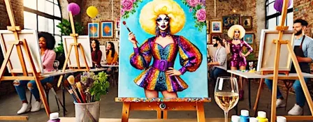 Drag Queen Sip and Paint Memphis The Drag Queen Paint experience