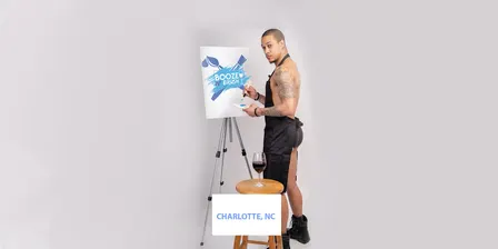 Booze N' Brush Next to Naked Sip n' Paint Charlotte NC- Exotic Male Model