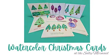 Watercolor Christmas Card Set of 6