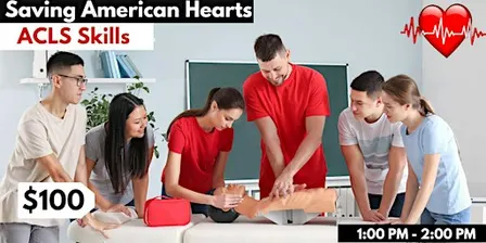 American Heart Association ACLS Skills Session.