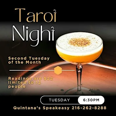 Tarot Card Reading in The Speakeasy at Quintana's 6:30pm-7:30pm