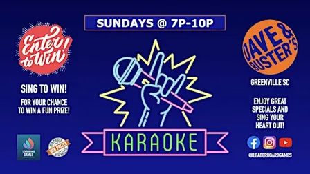 Karaoke Night SUNDAY 7p-10p | Dave & Buster's - Greenville SC