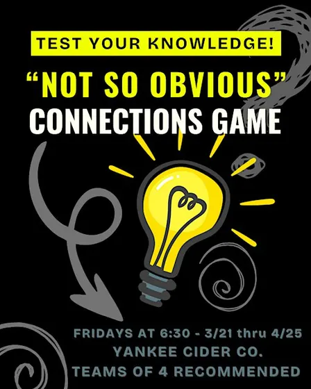 "Not So Obvious" Connections Trivia at Yankee Cider Co