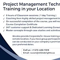 Project Management Techniques Certification in Freehold, NJ