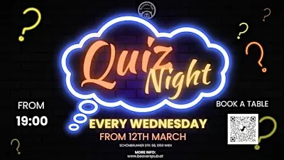 Weekly Quiz Night at Beavers Pub! (EN)