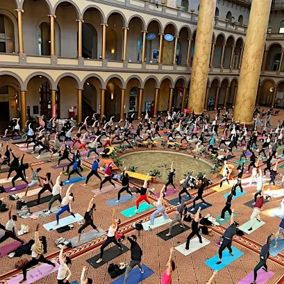 Yoga + Sound Experience at National Building Museum