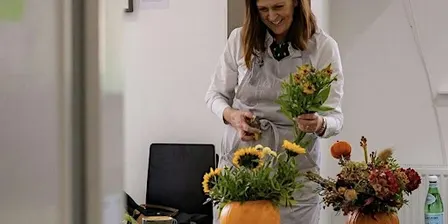 Autumnal Pumpkin Floral Arrangement