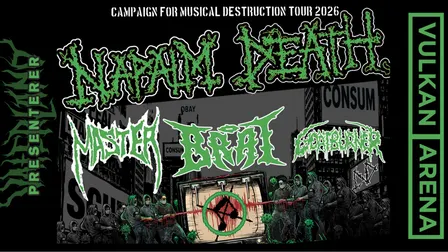 Vaterland Presenterer: Napalm Death, Master, Brat & Goat Burner