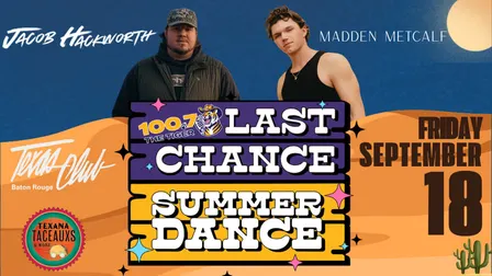 100.7 The Tiger Presents: Last Chance Summer Dance w/ Jacob Hackworth